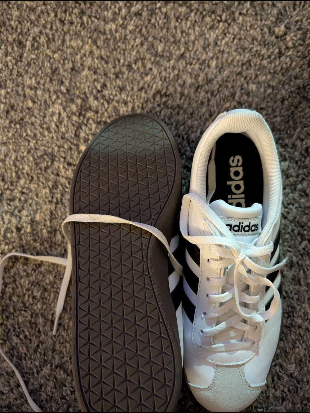 adidas White & Black Classic Lace-Up Sneakers - Picture 6 of 6